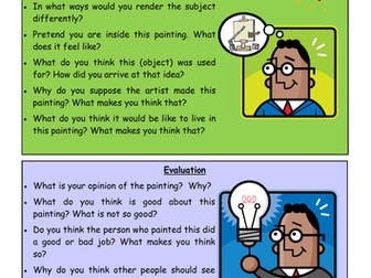 Art Challenge cards, differentiated questions