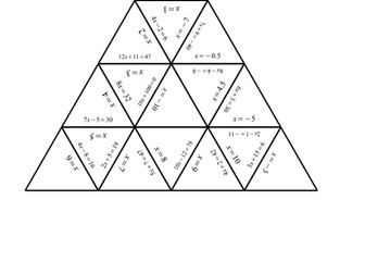 Tarsia cards for one step and two step equations