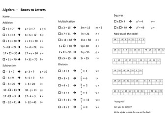 Equations - from missing numbers to using letters