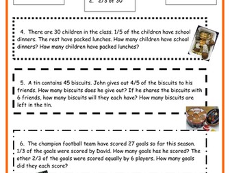 Finding fractions of numbers