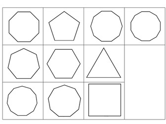 Properties of Regular Polygons - Cut and stick