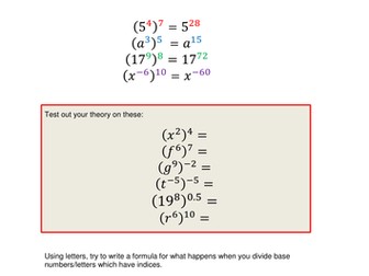 Indices - The Index Laws
