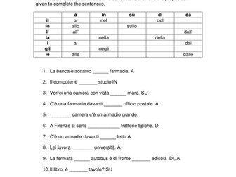 Italian articled prepositions