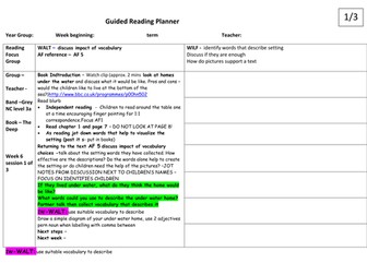 The Deep guided reading plan grey band level 3a
