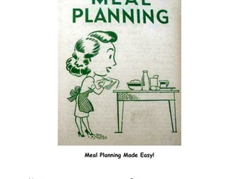 Meal Planning Made Easy! BTEC Level 2