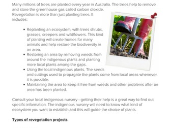 Biodiversity revegetation project