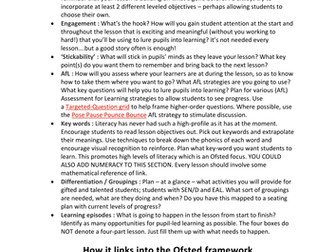 5 minute lesson plan PRU adaptation