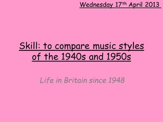 Music of the 1940s and 50s