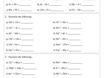 Basic Algebra practice questions + solutions