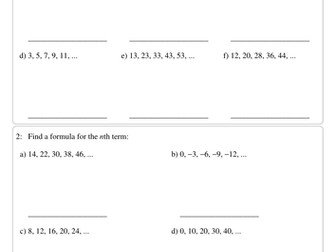 Linear Sequences practice questions + solutions
