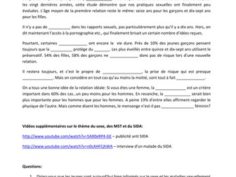 French lesson - Young people and sex