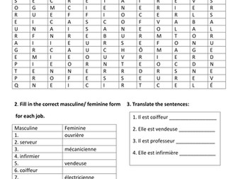 Jobs Worksheet