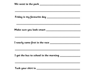 Connectives Activity Sheet