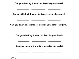 Adjectives Activity Sheet