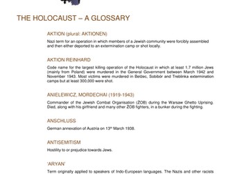 Holocaust Glossary
