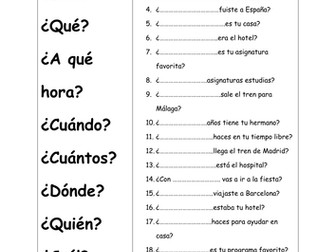 KS3 Spanish - Interrogative; question words