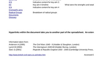 OCR - English Civil War Key aim timelines
