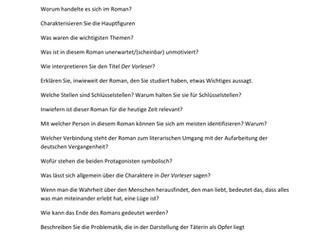 'Der Vorleser' oral questions