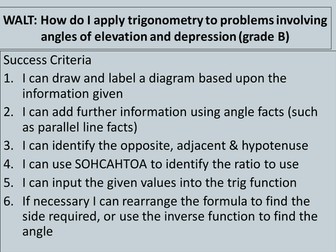 Angles of elevation and depression