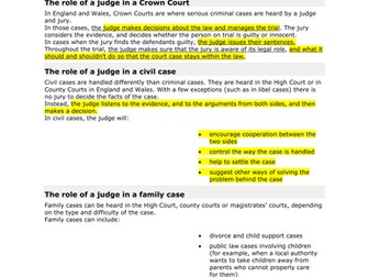 Role of Judges