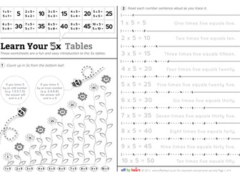 5 Times Table Worksheet & Activities.