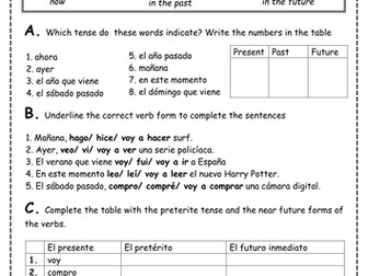 Spanish: Present, past, future tense contrast