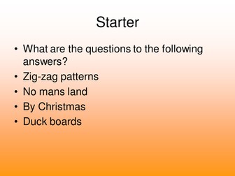 Soldiers Experiences in World War I