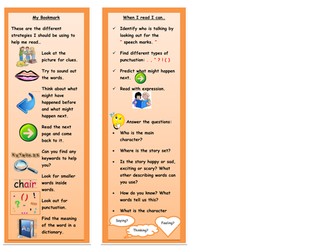 reading comprehension bookmark