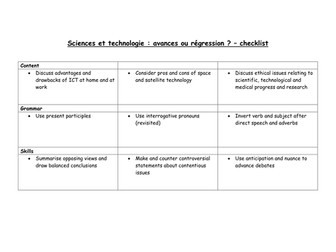 French - Science and Technology - revision