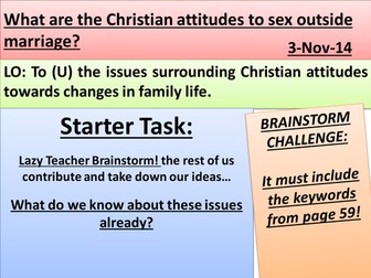 KS4 YR10 & 11 Marriage & Family EDEXCEL