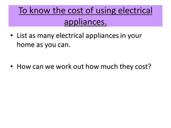 Calculate the cost of electricity