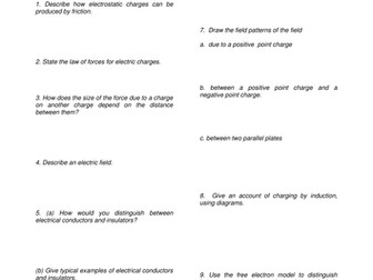 IGCSE Electricity and Magnetism Q's