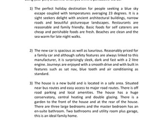 Different Texts and persuasive words