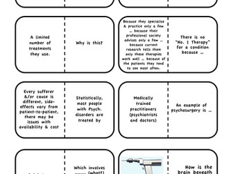 AQA AS Psychosurgery Dominoes