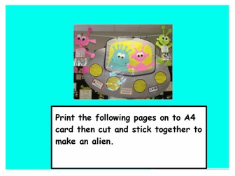 Aliens love underpants - Make a giant alien and worksheets