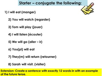 I have a dream - French Future Simple activity