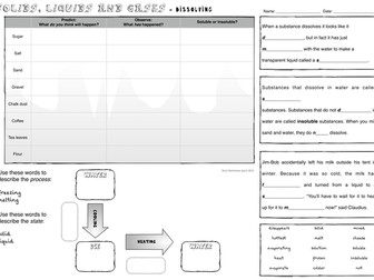 Solids, Liquids and Gases - Dissolving