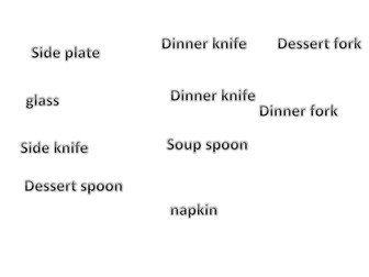 Table setting and food presentation