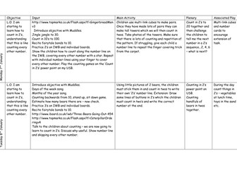 Spring Term Reception Maths Planning
