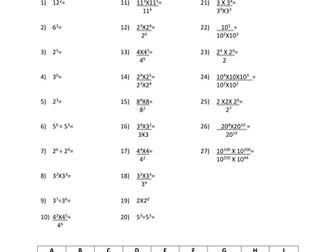 Index laws Codebreaker