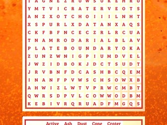 Volcano word search