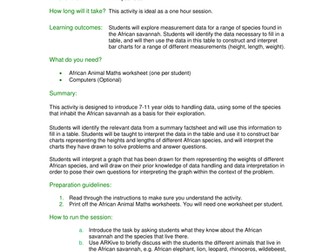 Handling Data: African Animal Maths