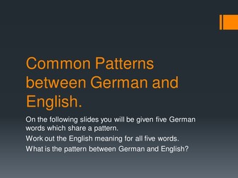 Common Patterns between German and English