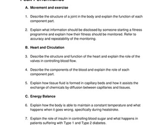 B7 Further Biology possible six mark questions