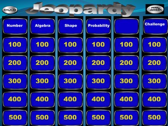 Fun Maths Jeopardy Revision Quiz KS3 Level 6 and 7