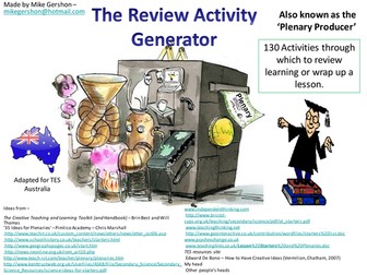 The Review Activity Generator (Plenary Producer)