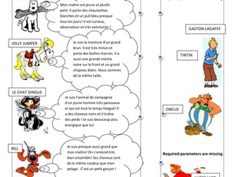 BD /French Comic Bk Character description match up