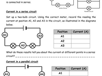 Measuring current & voltage - electrical circuits