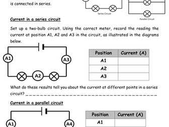 Measuring current & voltage - electrical circuits