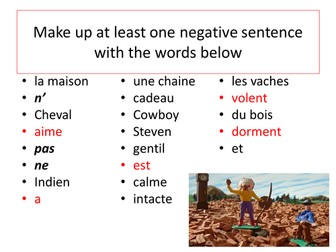 KS3 French Starter for ' Panique au Village'